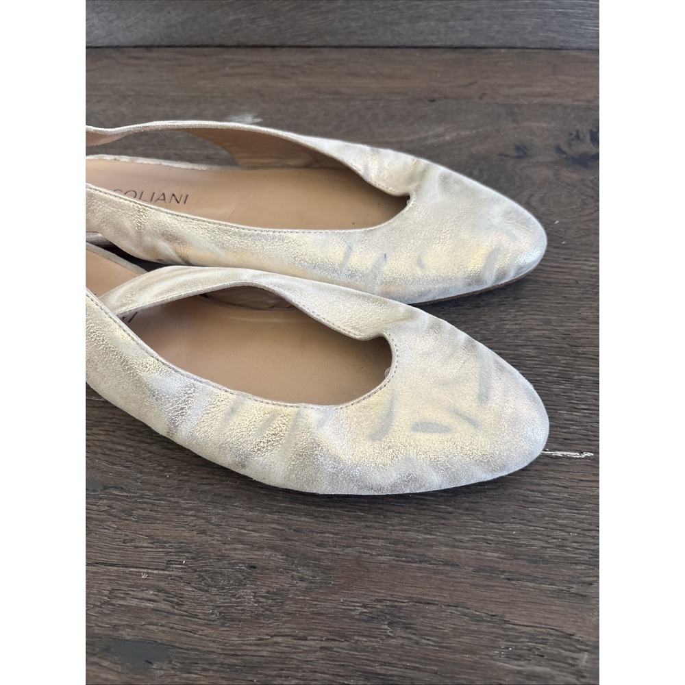 A. Soliani Metallic Flats Lace Up Size 40 Gold - Picture 2 of 9